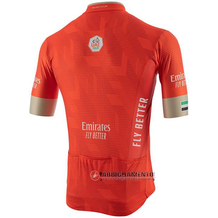 Abbigliamento UAE Tour 2020 Manica Corta e Pantaloncino Con Bretelle Rosso - Clicca l'immagine per chiudere